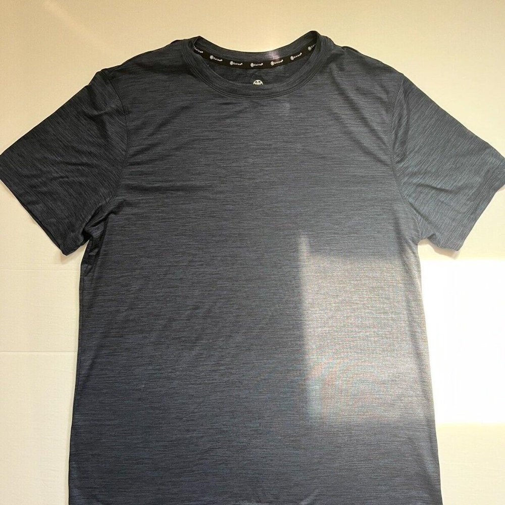 GAIAM Mens Large Dark Blue Stretch Active Wear Gym Yoga Shirt Short Sleeve